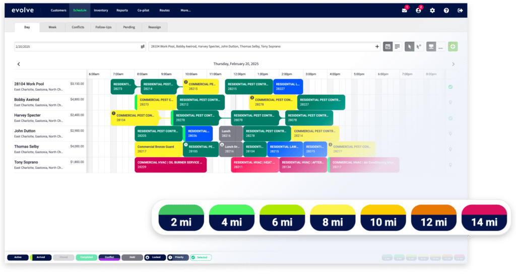 schedule day view mockup