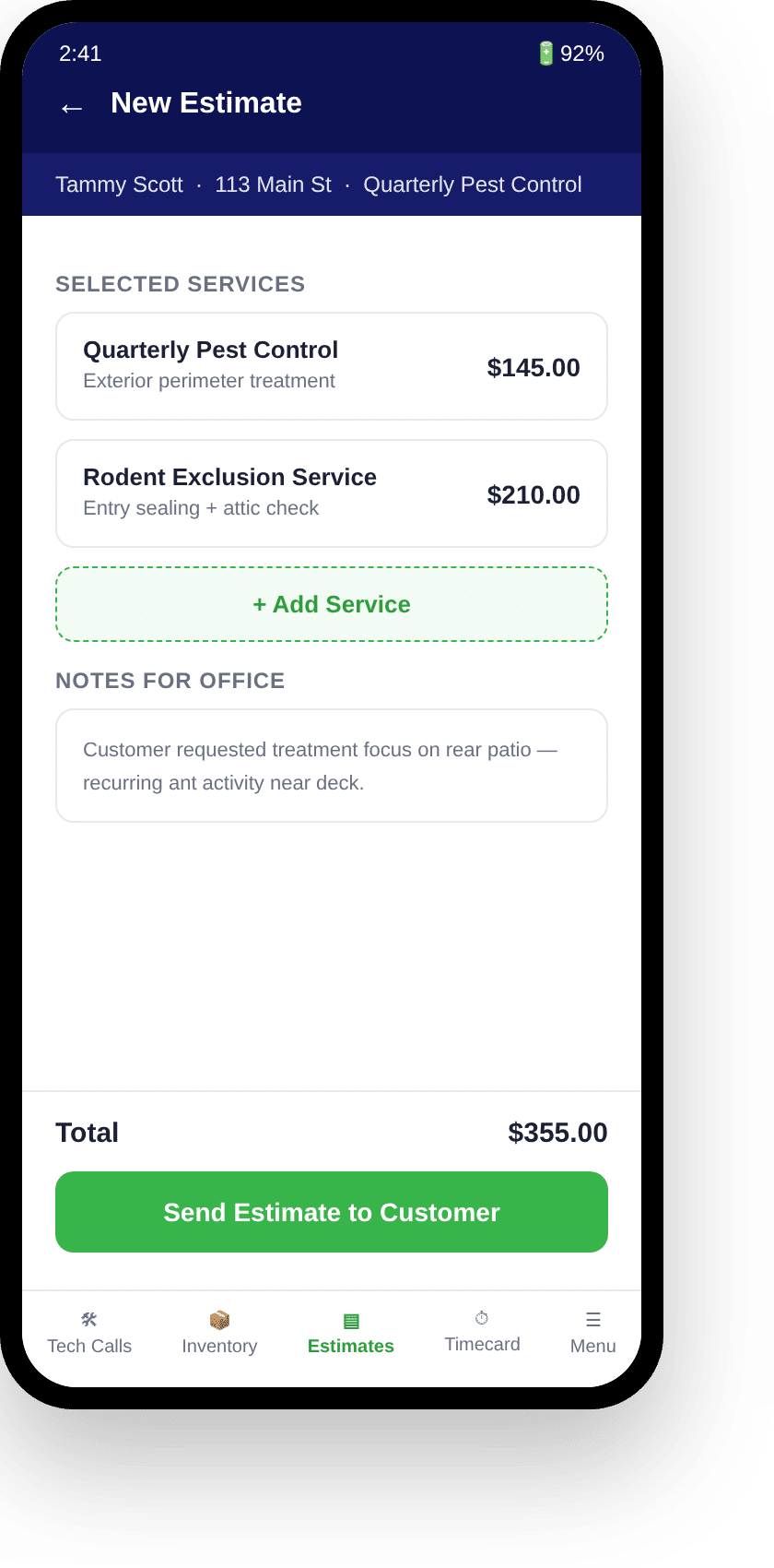 estimating quoting section3 mobile transparent